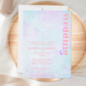 Moderne retro minimalistische pastelbruiloft kaart