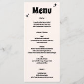 Moderne Retro Minimalistische Trouwdag Menu (Voorkant)