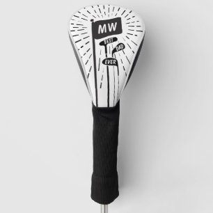 Moderne Retro Monogram Beste Papa ooit Golfclubs Golfheadcover
