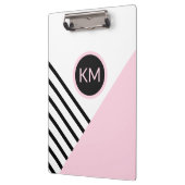 Moderne Retro Monogram Geometrische Pop Kunst Klembord (Links)