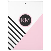 Moderne Retro Monogram Geometrische Pop Kunst Klembord (Achterkant)