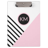 Moderne Retro Monogram Geometrische Pop Kunst Klembord (Voorkant)