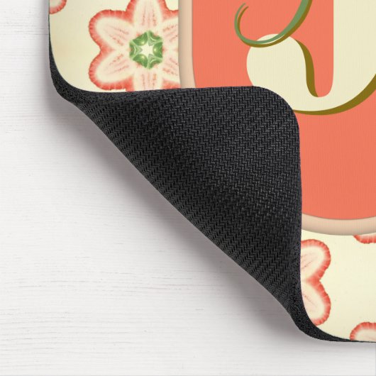  moderne retro monogram mousepad muismat (Hoek)