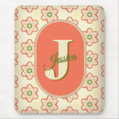  moderne retro monogram mousepad muismat (Voorkant)