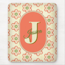 moderne retro monogram mousepad