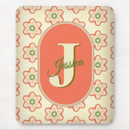  moderne retro monogram mousepad muismat