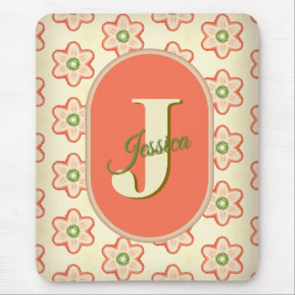 moderne retro monogram mousepad muismat