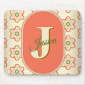  moderne retro monogram mousepad muismat (Voorkant)