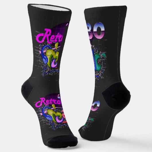 Moderne retro muziek sokken (Gebogen)