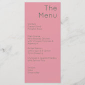 Moderne Retro Olive Groen & Roze Bruiloft Menu (Voorkant)