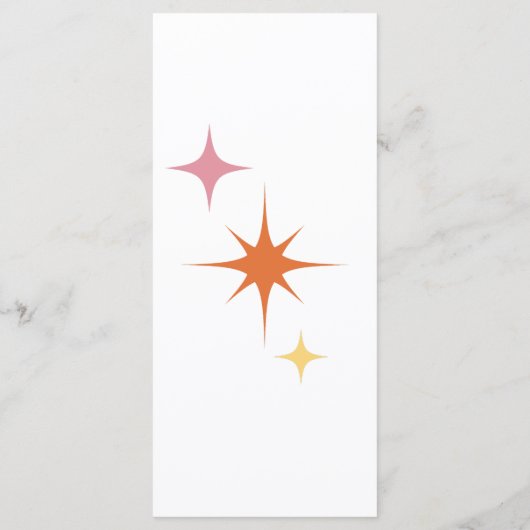 Moderne Retro Olive Groen & Wit Bruiloft Menu (Achterkant)