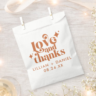 Moderne Retro Oranje Bruiloft Bedankzakje