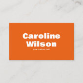 Moderne Retro Oranje Professionele Foto QR Code Visitekaartje (Voorkant)