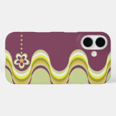 Moderne Retro Paarse Groovy Geometrische Bloem Case-Mate iPhone Case (Achterkant (horizontaal))