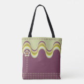 Moderne Retro Paarse Groovy Geometrische Bloemen Tote Bag (Achterkant)