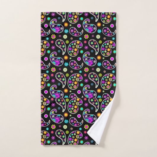 Moderne Retro Paisley Bad Handdoek (Handdoek)