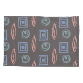 Moderne Retro Patroon Blauw Roos Gouden Munt Kussensloop (Achterkant-Links)