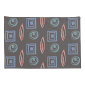 Moderne Retro Patroon Blauw Roos Gouden Munt Kussensloop (Achterkant-Rechts)