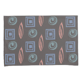 Moderne Retro Patroon Blauw Roos Gouden Munt Kussensloop