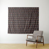 Moderne Retro Patroon Bruin Wandkleed (In Situ (horizontaal))