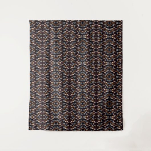 Moderne Retro Patroon Bruin Wandkleed (Voorkant)