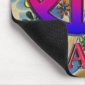 Moderne Retro Peace Sign Text Birds & Flowers II Muismat (Hoek)