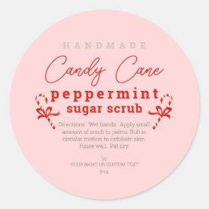 Moderne retro pepermunt suiker scrub DIY Ronde Sticker