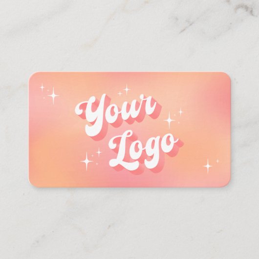 Moderne retro perzik make-up wimpers salon QR-code Visitekaartje (Voorkant)