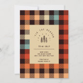 Moderne Retro Plaid  Trees Business Feestdagenkaart (Voorkant)