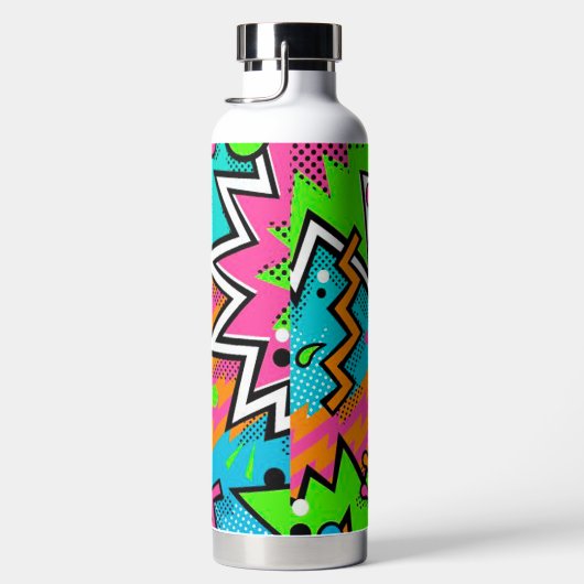 Moderne Retro Pop Kunst Waterfles (Rechts)