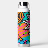 Moderne Retro Pop Kunst Waterfles (Achterkant)