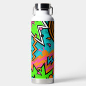Moderne Retro Pop Kunst Waterfles (Voorkant)