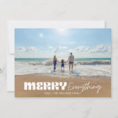 Moderne Retro Prettig Alles Minimalistische Eén Fo Feestdagenkaart (Voorkant)