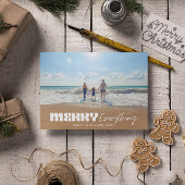 Moderne Retro Prettig Alles Minimalistische Eén Fo Feestdagenkaart