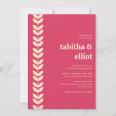 Moderne Retro QR-code Alles in één bruiloft Kaart (Voorkant)