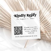 Moderne Retro QR Code Vierkante RSVP Insert Kaart Vierkante Visitekaartje