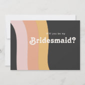 Moderne Retro Rainbow Dark Bridesmaid-Kaart Kaart (Voorkant)
