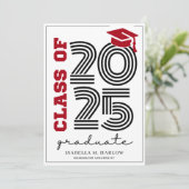 Moderne Retro Red Black University College Aankondiging (Staand voorkant)