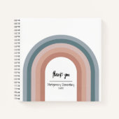 Moderne Retro Regenboog Dank u Docent Checklist Notitieboek (Voorkant)