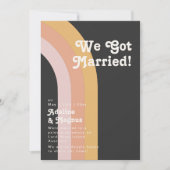 Moderne Retro Regenboog Donkere Elopement Aankondi Kaart (Voorkant)