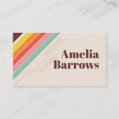 Moderne &  Retro Regenboog Strepen 70s / 80s Visitekaartje (Achterkant)