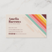 Moderne &  Retro Regenboog Strepen 70s / 80s Visitekaartje (Voorkant)