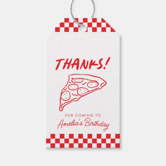 Moderne Retro Rode Italiaanse Pizzeria Pizzeria Pa Cadeaulabel (Voorkant)