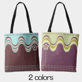 Moderne Retro Rood Blauw Groovy Geometrische Bloem Tote Bag