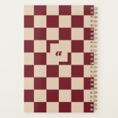 Moderne Retro Rood Geruit Patroon Boog Foto Planner (Achterkant)