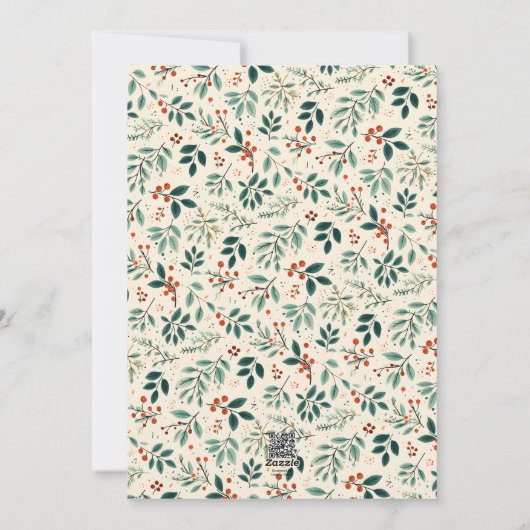 Moderne retro rood groen business logo naam feestdagenkaart (Achterkant)