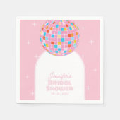 Moderne Retro Roze Disco Bal 70s 80s Bruids Shower Servet (Voorkant)