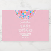 Moderne Retro Roze Disco Bal Bachelorette Party Likeurfles Etiket (Enkel label)
