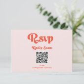 Moderne Retro Roze En Oranje Typografie Trouwdag RSVP Kaartje (Staand voorkant)