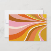 Moderne Retro Roze En Oranje Typografie Trouwdag RSVP Kaartje (Achterkant)